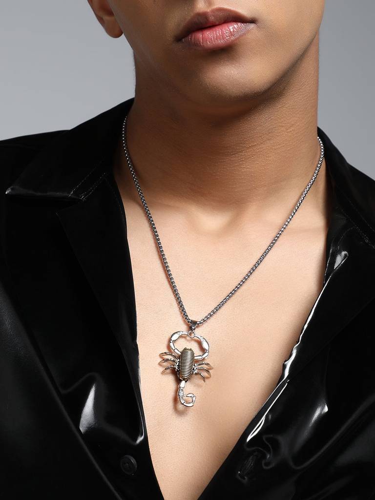 Men'S The Scorpio Pendant Necklace - Metallic Silver : FAPD1148
