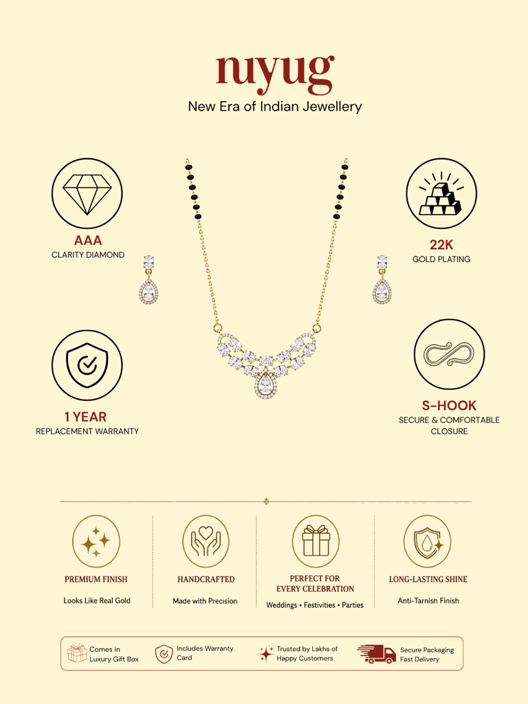 Eternity Solitaire Mangalsutra Necklace Set : YI24A1032N