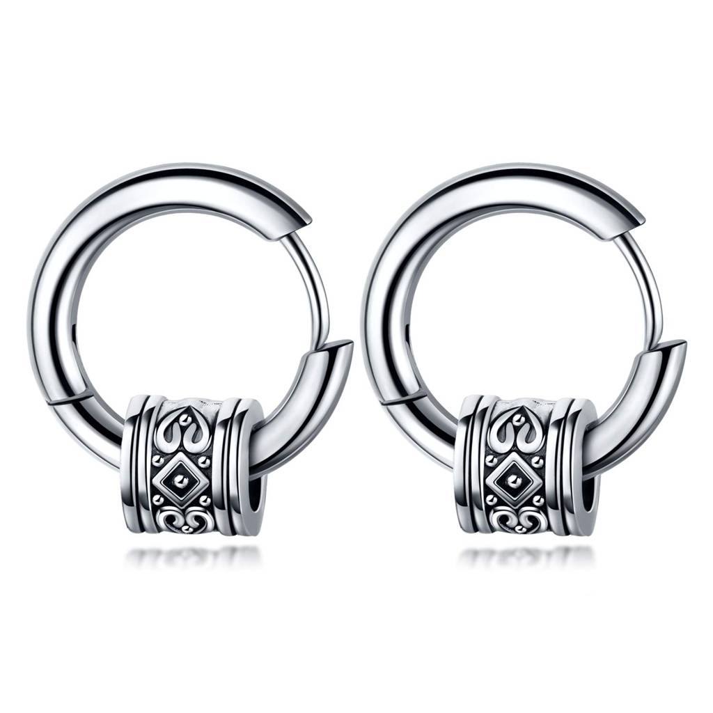 Silver Plated Hoop Huggie Earrings Stylish Design Fashion Jewellery For Men & Women (Px9E63) : PX9E63