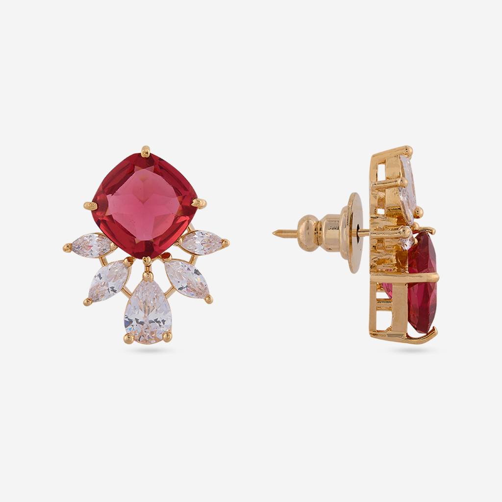 Gold - Plated Party Wear Zircon Earring - 469224 : 469224
