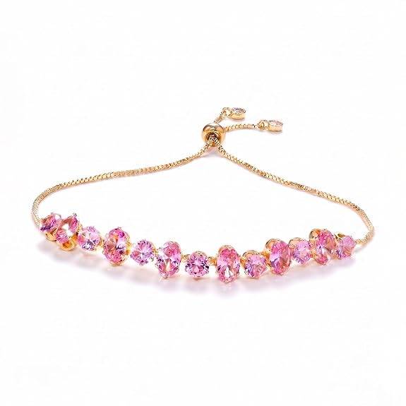 Green Gold Plated Fancy Bracelet For Women Crystal Studded Casual & Festive Wear Jewellery Gift For Her : PX9B252PK