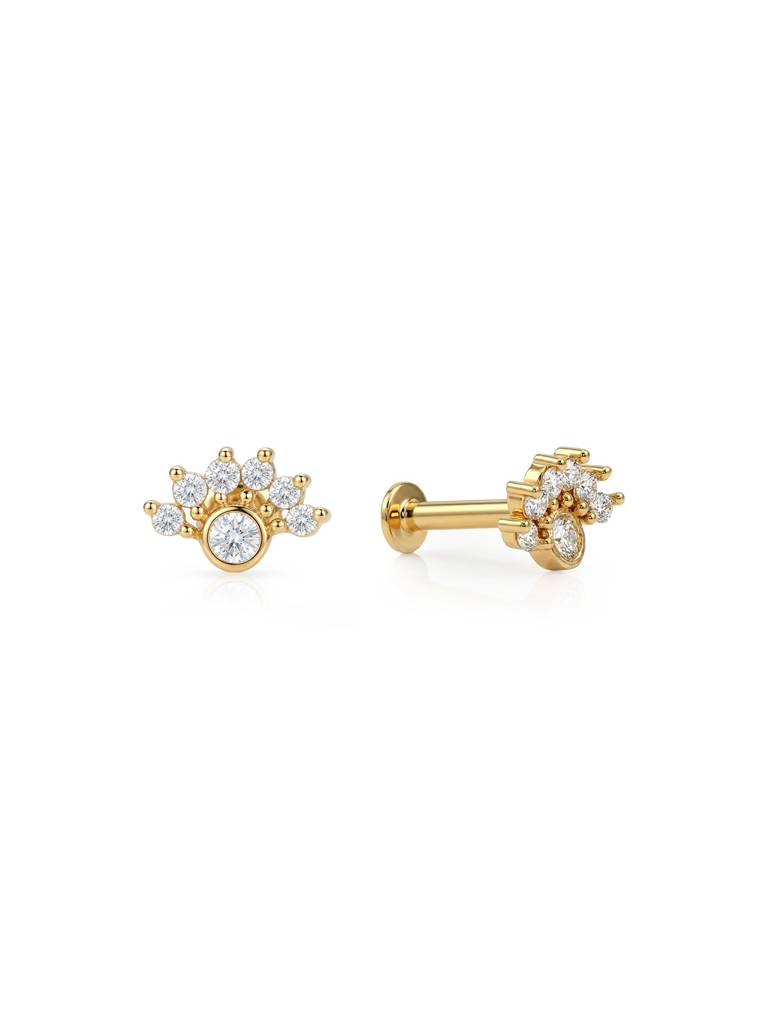Mini Crown Cz Nose Pin : EXNP4165