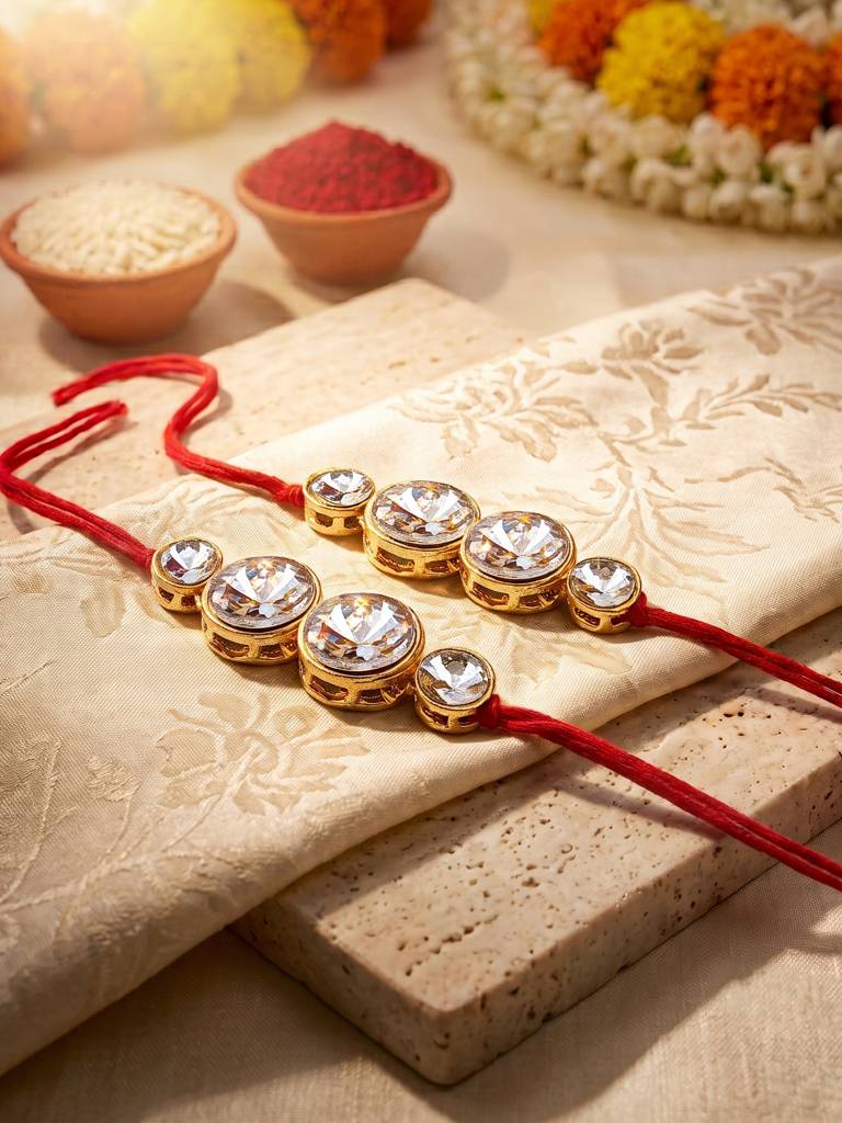 Traditional Rakhi For Bhaiya/Bhabhi Red Thread Rakshabandhan Rakhie (Pack Of 2) Rakhee Rakshasutra : 152-L1R1-10-W-2-2026