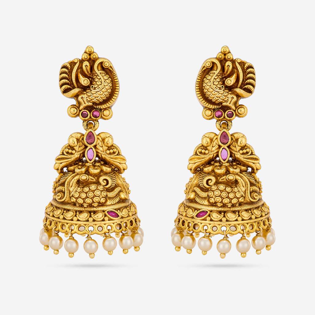 Ruby Gold - Plated Festive Antique Earring - 466758 : 466758