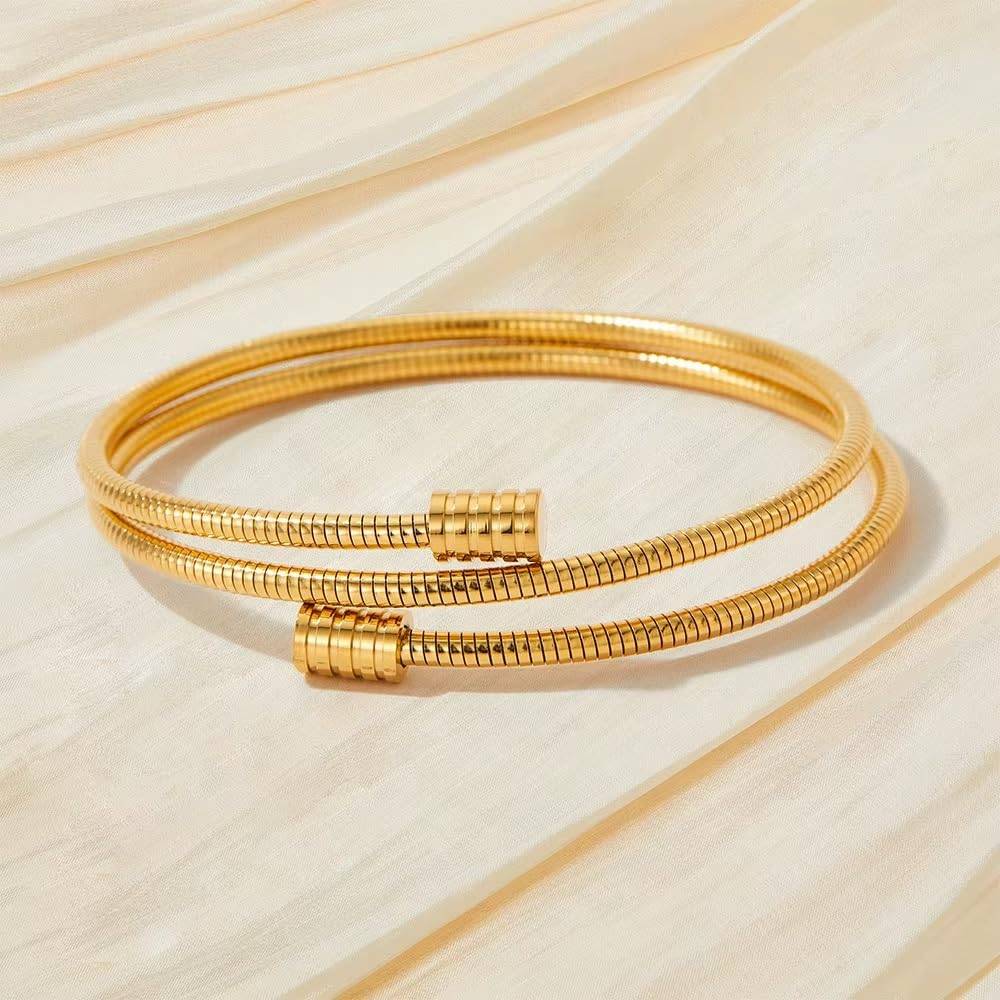 Sia Single Coil Sparkle - Gold | 18K Gold Plated | Waterproof, Hypoallergenic & Anti-Tarnish : DSVDYJ05250011