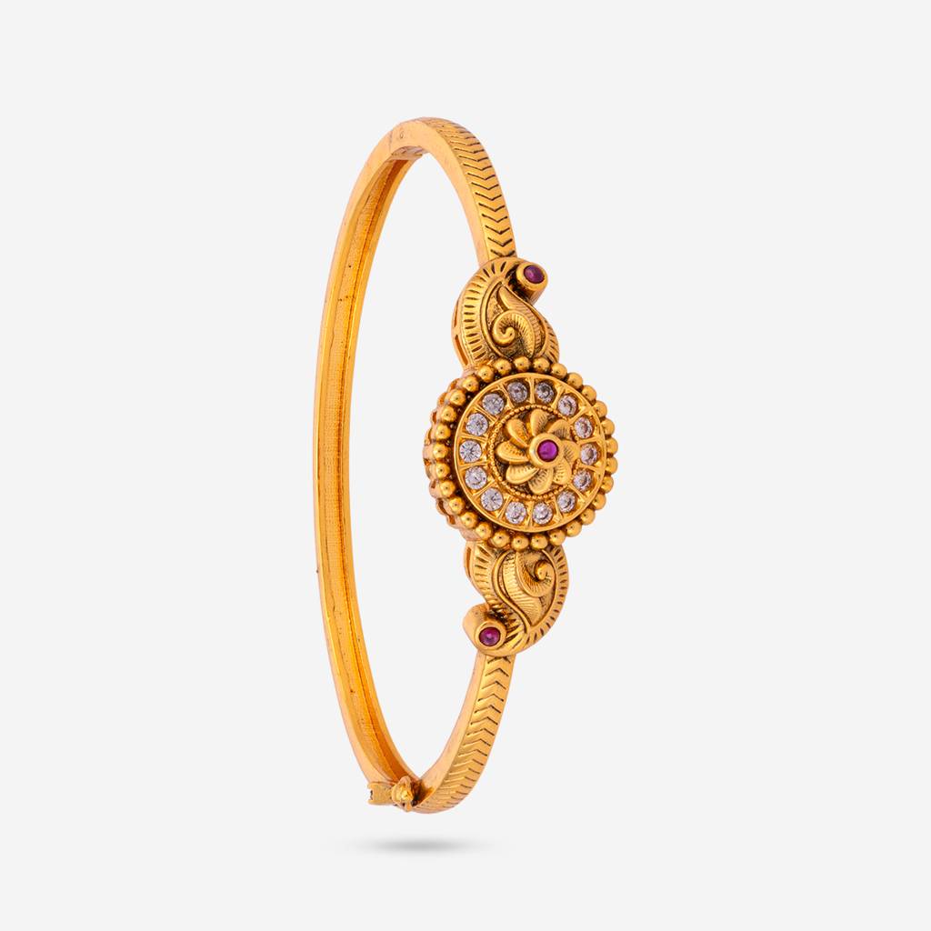 Ruby Gold - Plated Festive Antique Kada - 447778 : 447778