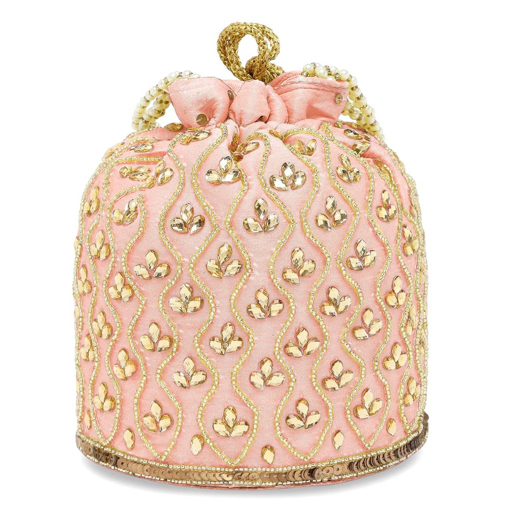 Potli Bag For Women Handmade Evening Wristlet Handbag Stylish Bridal Purse Fashion Bag For Girls (P88B) : P88PCH