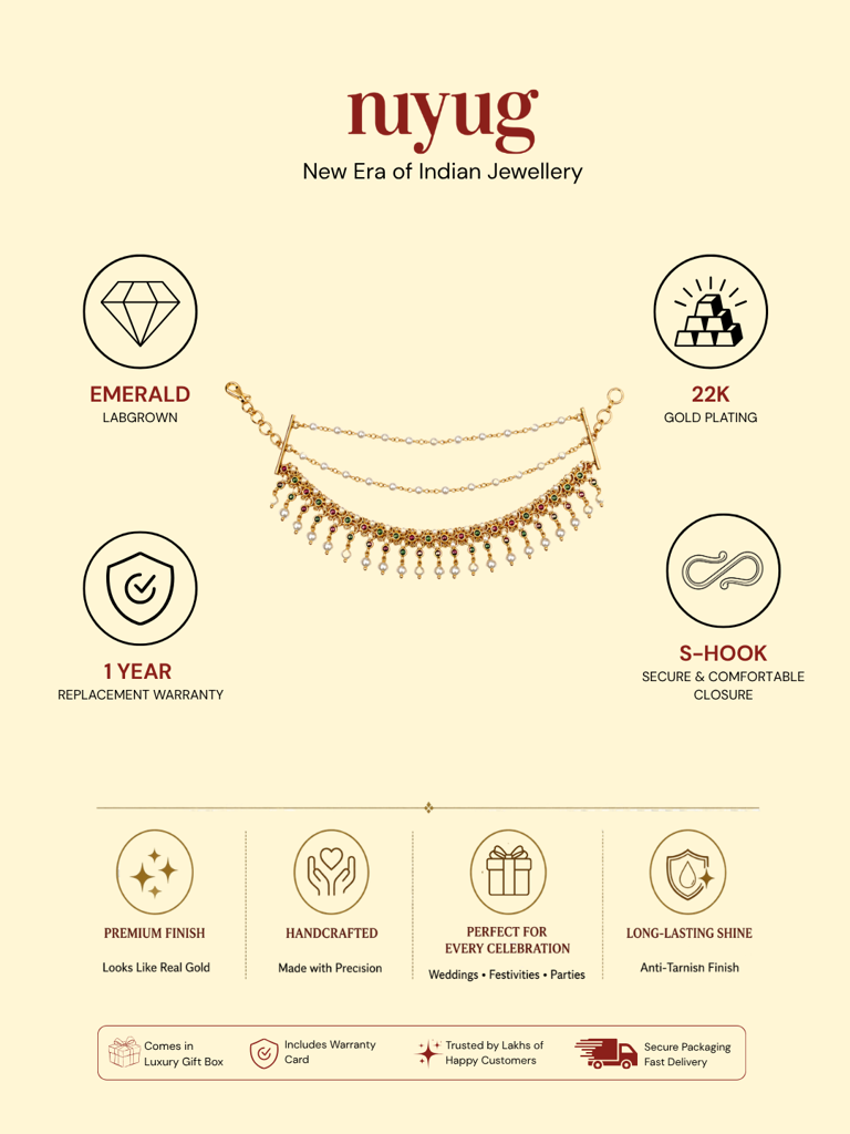 Antique Gold Diamond Earchains : YI24A1033H