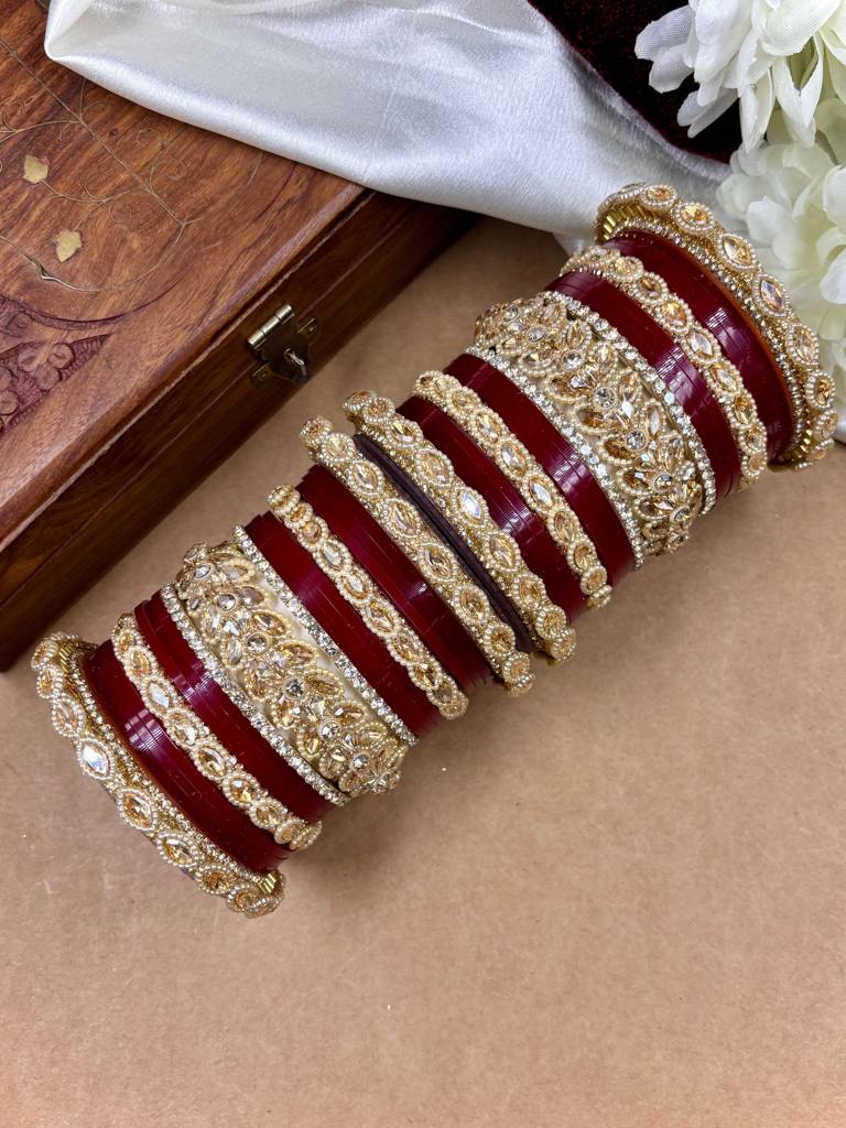 Bridal Red Punjabi Chuda : HB-82-24