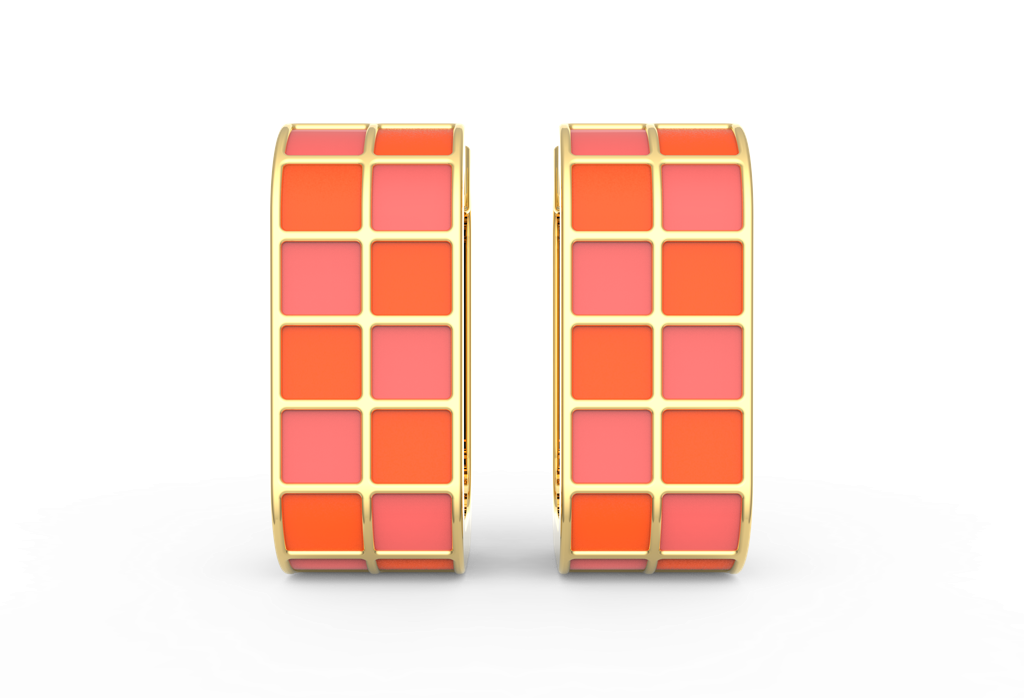 Twirl Pop Two Way Enamel Hoops : E-925YellowZNE227F0