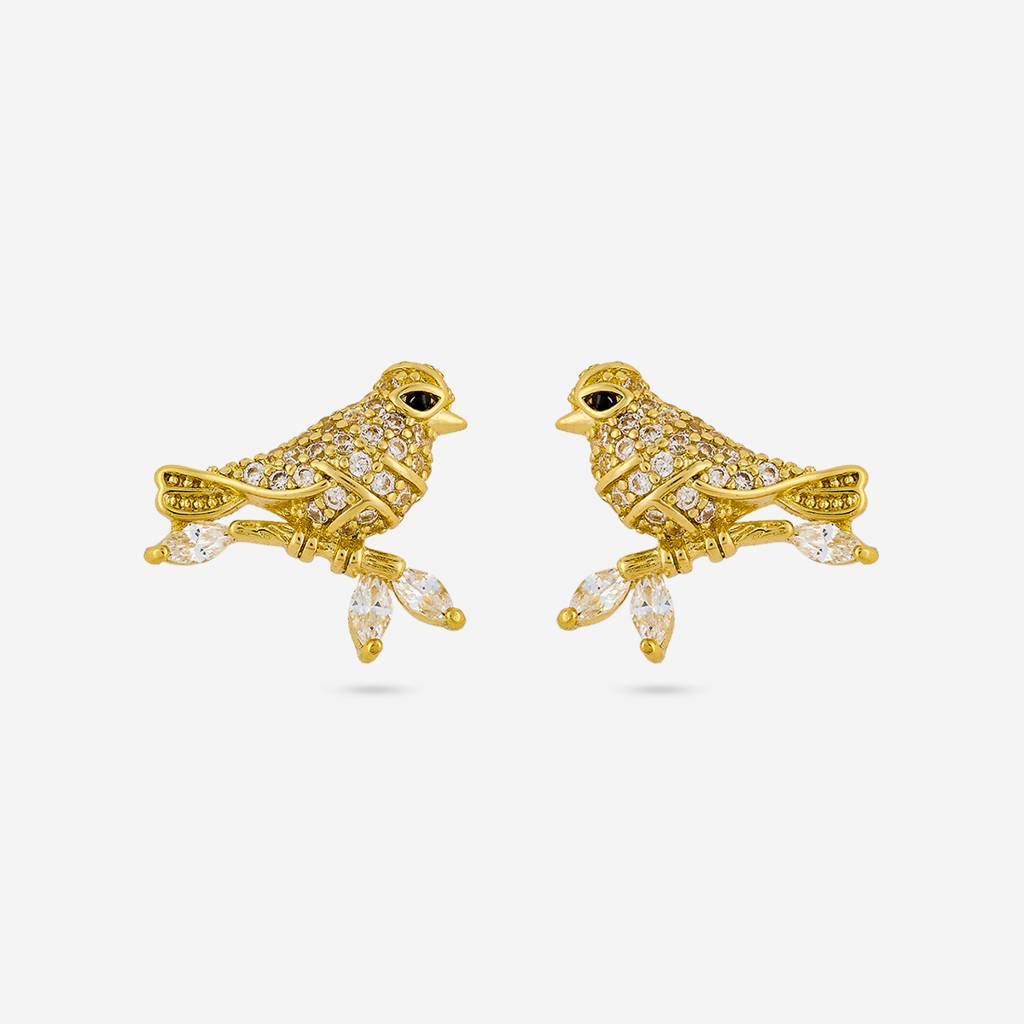 White Gold - Plated Casual Wear Trendy Zircon Earring - 460358 : 460358