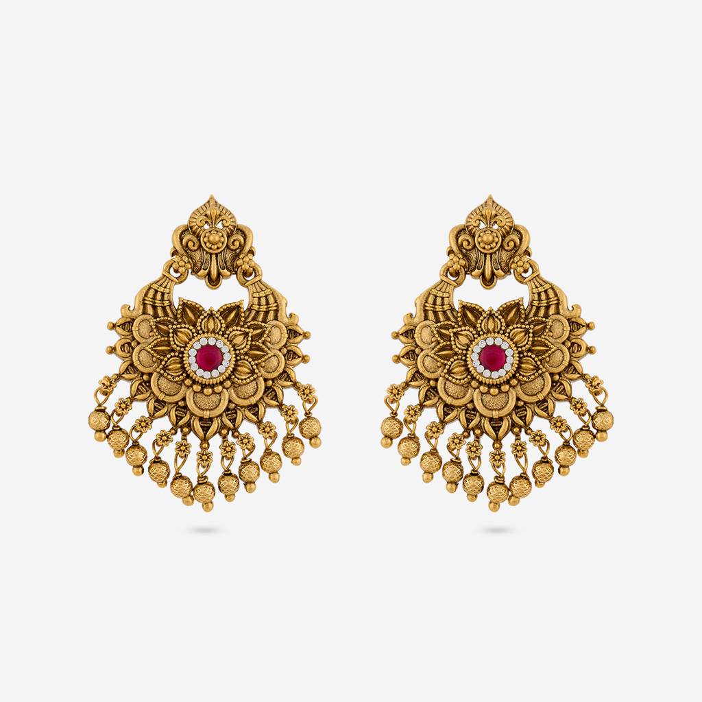 Ruby Gold - Plated Bridesmaid Antique Earring - 453126 : 453126