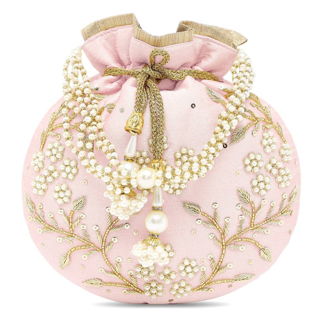 Rani Potli Bags For Women Evening Bag Clutch Ethnic Bride Purse With Drawstring (P86Rp) : P86PK