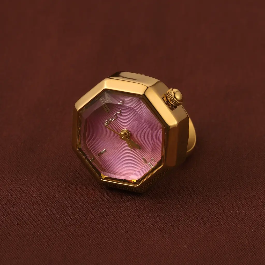 Octagon Golden Hour Watch Ring - For Women : WTR-S-0042-G-PK