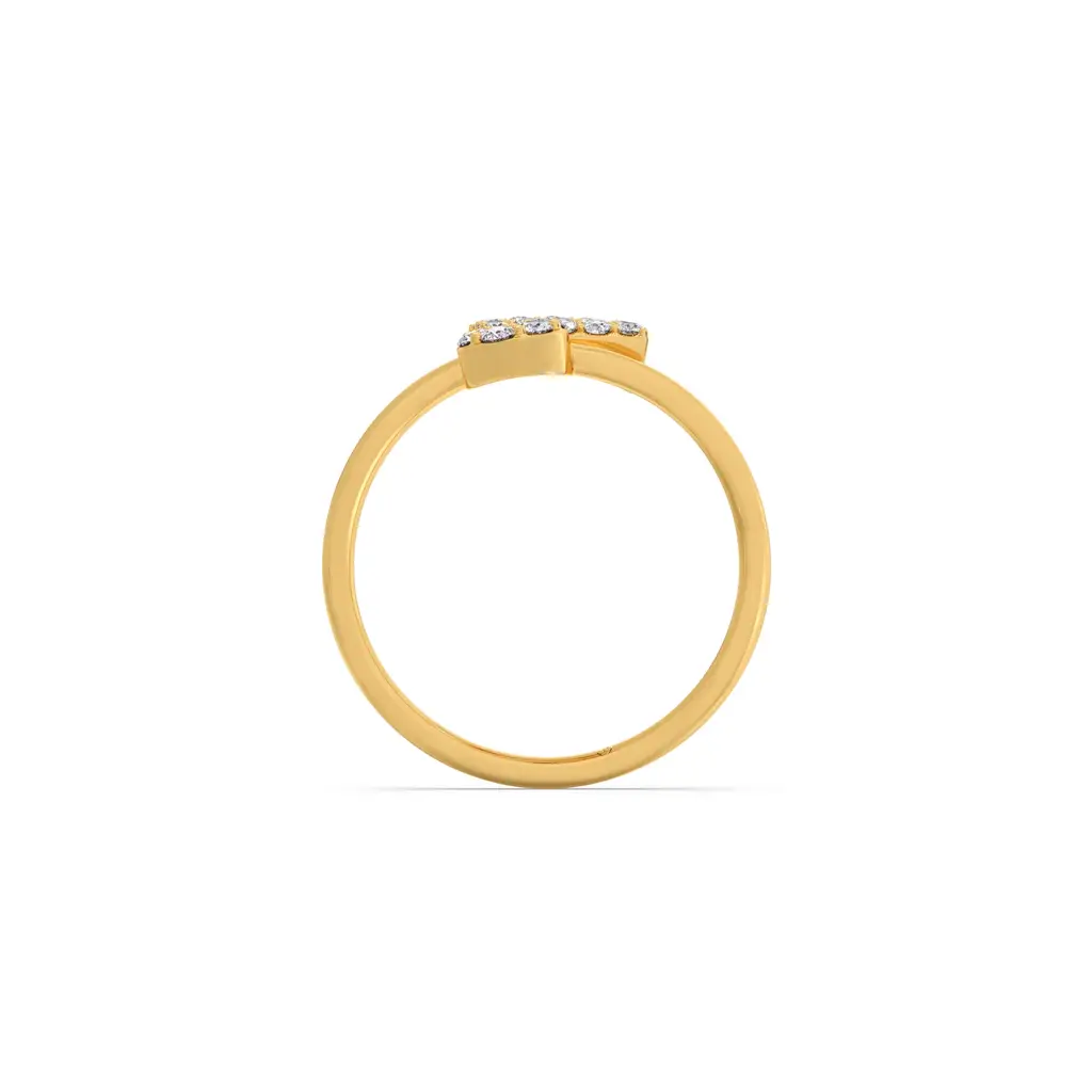 The Rectangle And Circle Diamond Ring : LJ-R00876-09YGLGD-10