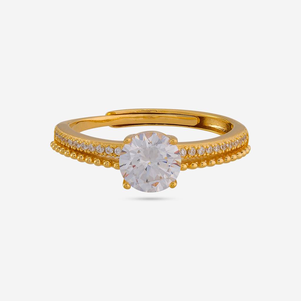White - Plated Office Wear Silver Finger Ring - 473289 : 473289