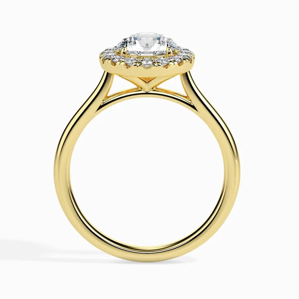 1 Carat Classic Solitaire Ring With Halo : 09kYellowZNR126F10