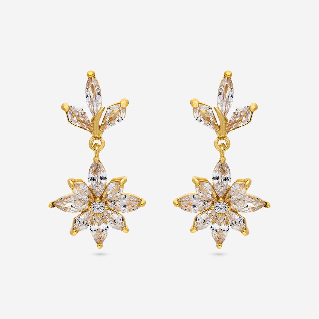 White Gold - Plated Casual Wear Trendy Zircon Earring - 460402 : 460402