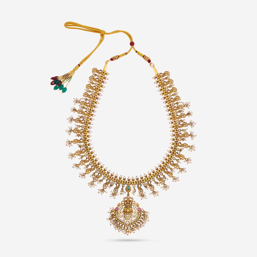 Ruby-Green Gold - Plated Bridesmaid Temple Necklace - 452121 : 452121
