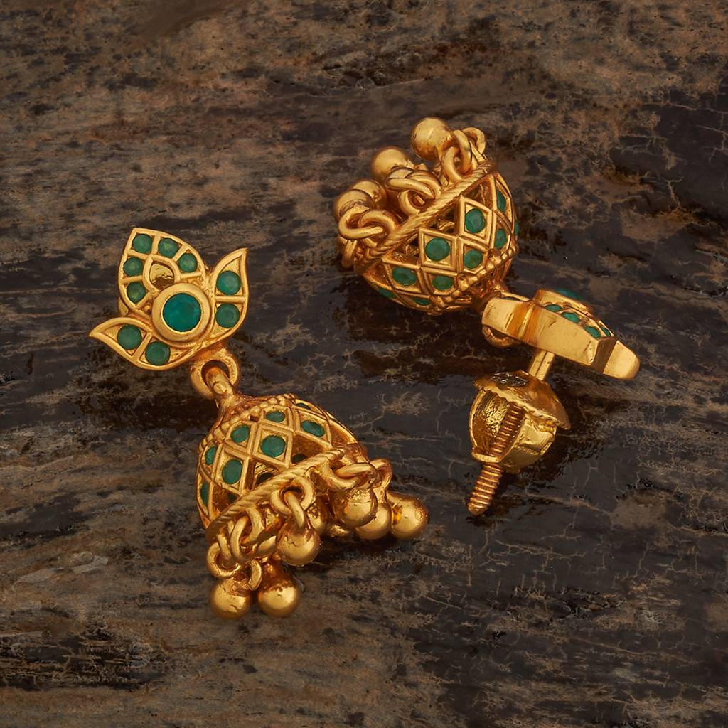 Green Gold - Plated Festive Temple Earring - 437903 : 437903