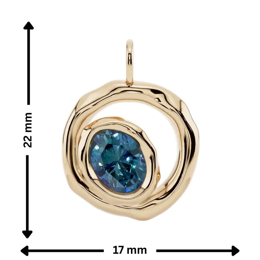 Eclipse Halo Semi Silver Pendant Necklace : VFL08-G-SM