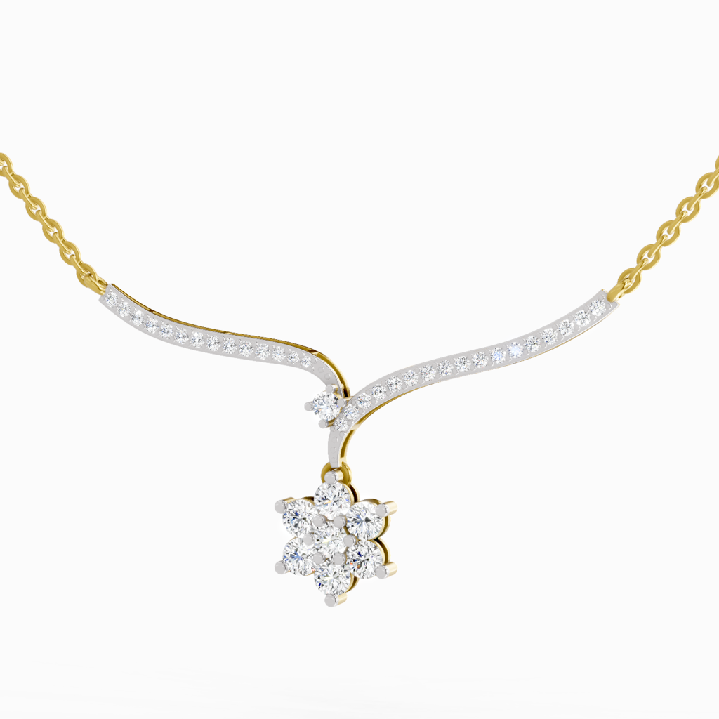 Lab Grown Diamond 1.15 Carat Star Lit Pendant Pendants14K : SPN19587-NK-14KY-115CT
