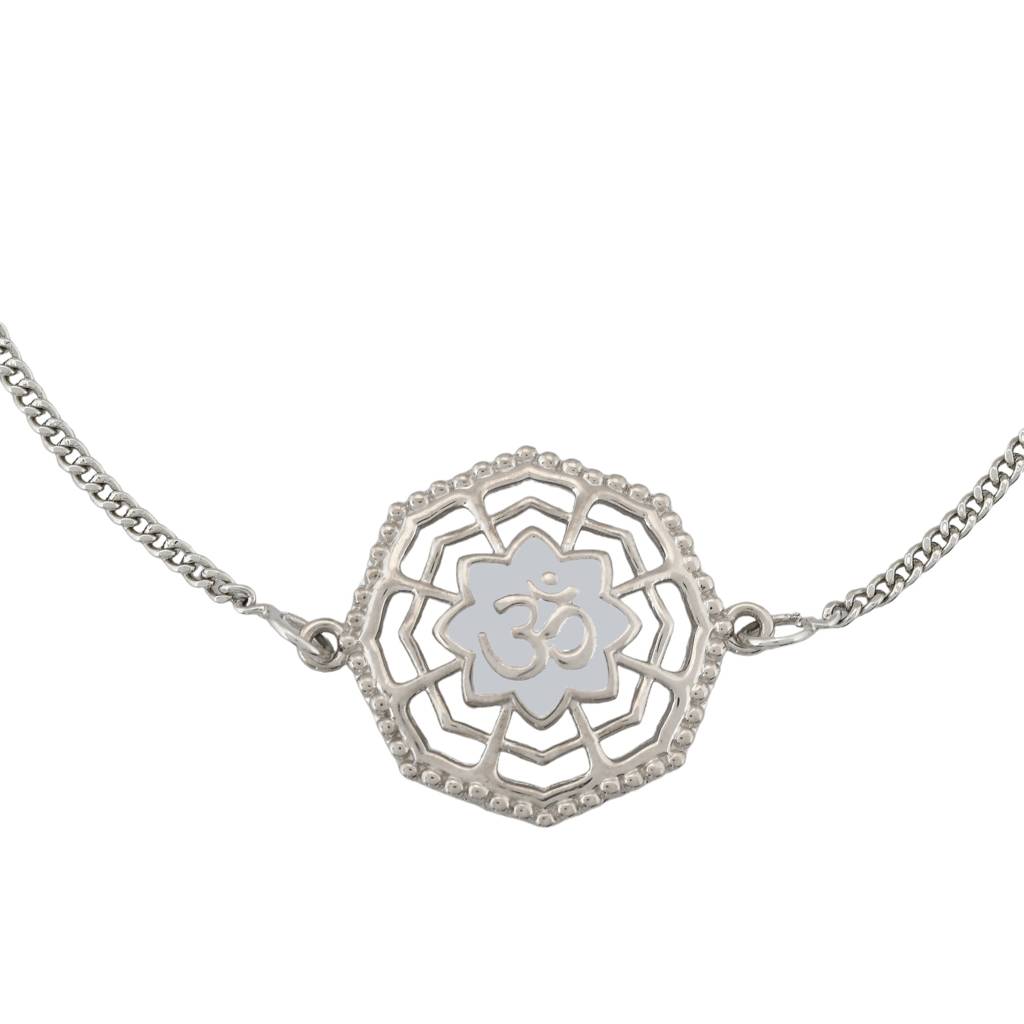 Sterling Silver Filigree Om Bracelet Style Rakhi For Your Brother : 8905124531473