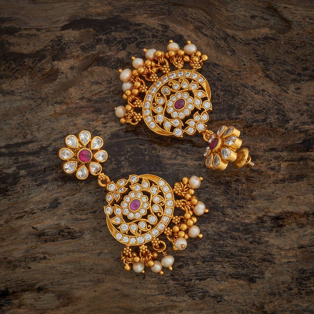 Gold - Plated Festive Temple Earring - 431408 : 431408