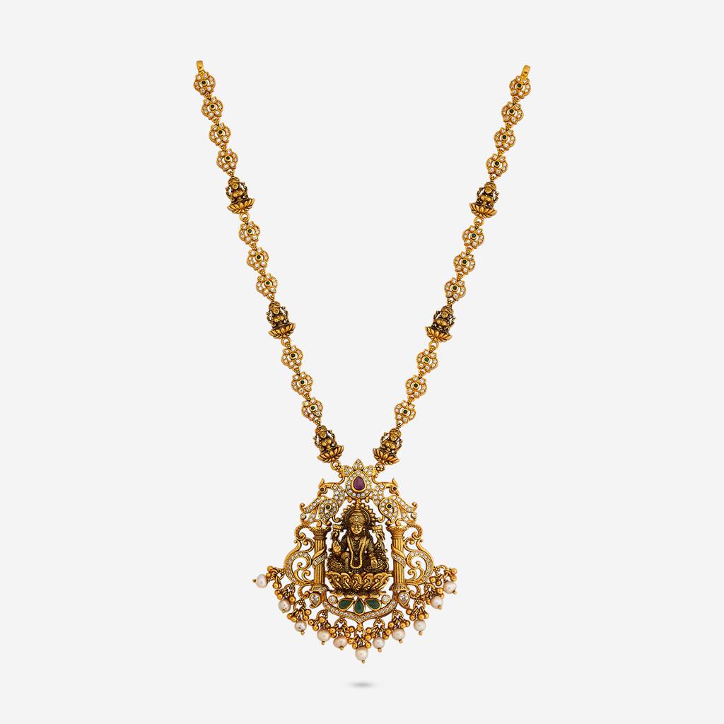 Ruby-Green Oxidised Gold - Plated Bridesmaid Temple Necklace - 454393 : 454393