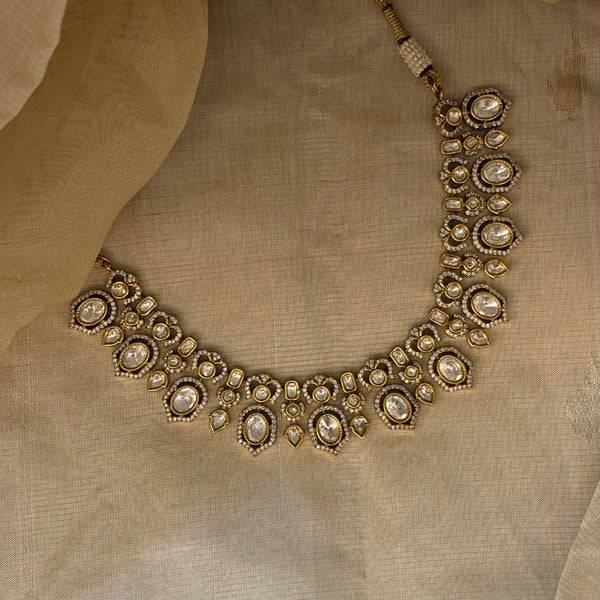 Nayantara Moissanite Necklace Set : NK118A-W