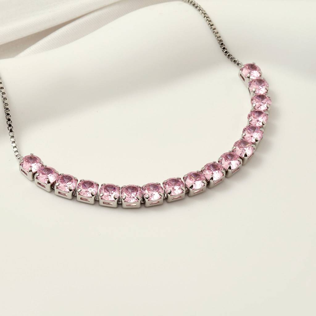 Aeri Pink Tennis Bracelet : BS13828-S-PNK
