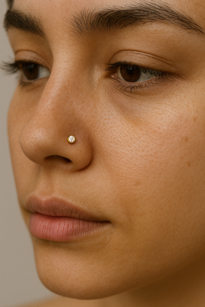 Round Diamond Nose Pin : NOS_ROUNDDI_SB_1727