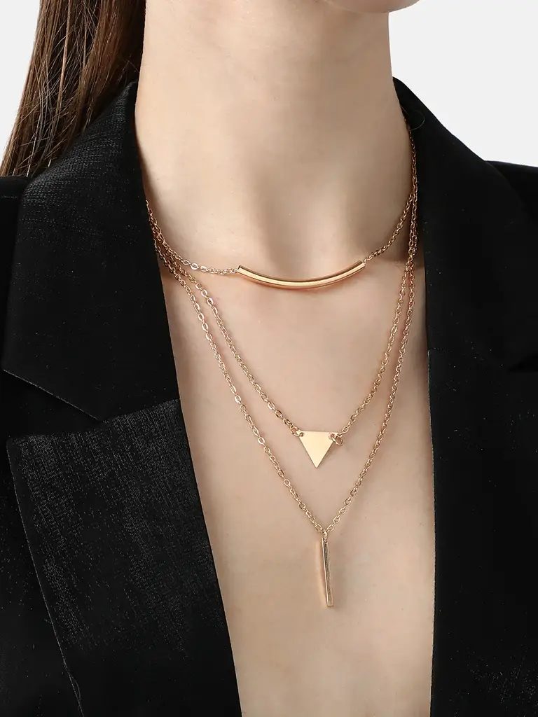 Serenity-Gold Plated Designer Pendant Chain : SOHNCK7057