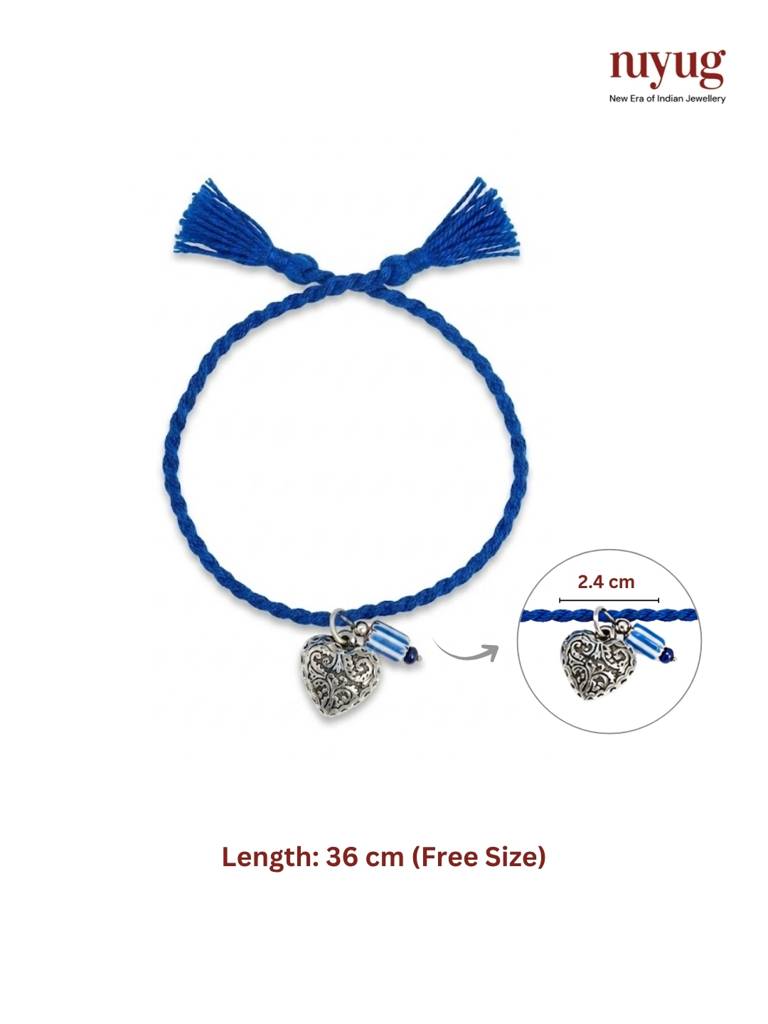 Heart Charm Bracelet Rakhi : YI24A1014A