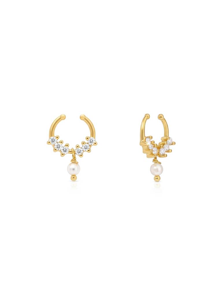Pearl Drop Septum Nose Ring : EQNP4060