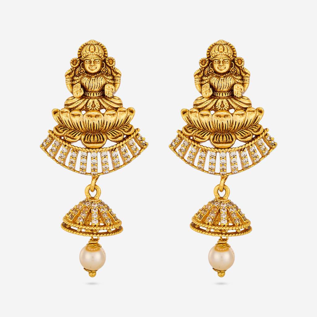 White Gold - Plated Festive Antique Earring - 465170 : 465170