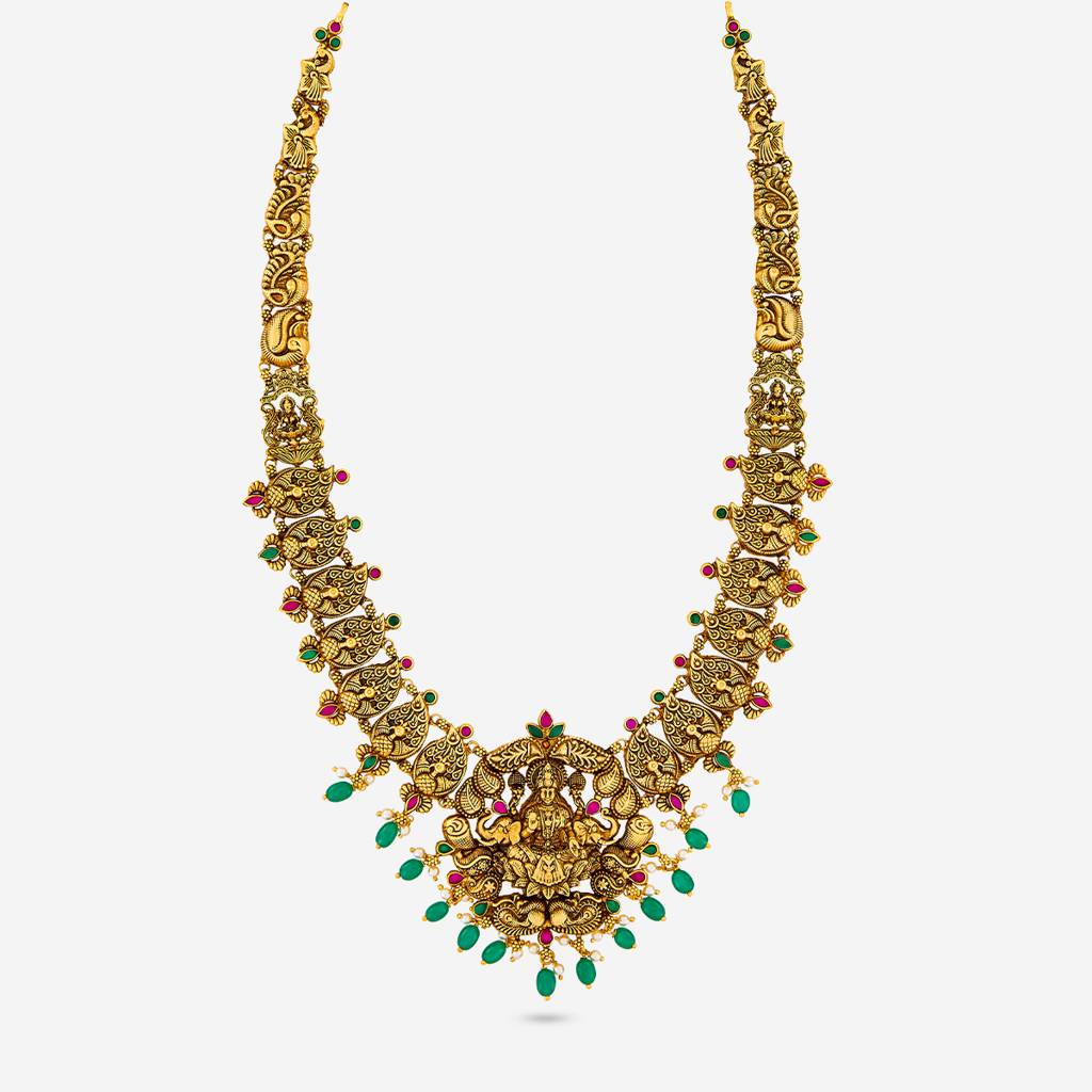 Ruby-Green Gold - Plated Bridesmaid Temple Necklace - 465039 : 465039