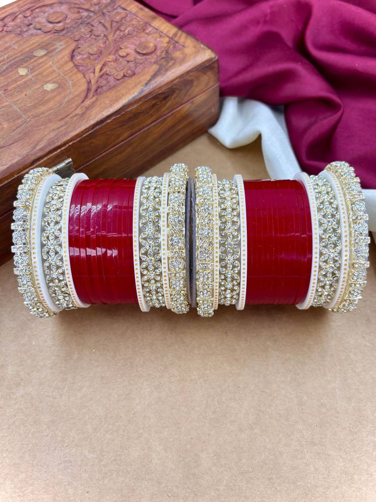 Premium Diamond Punjabi Bridal Chura : HB-52-24