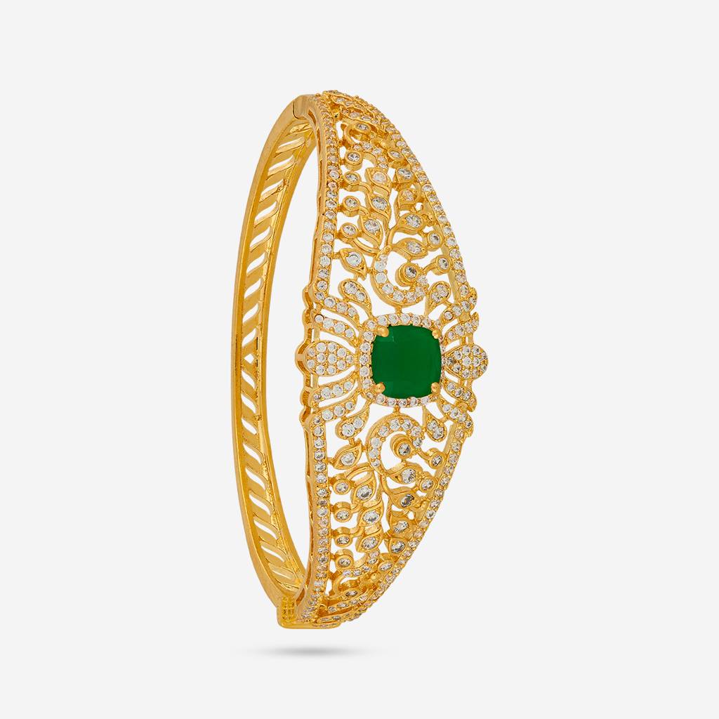 Green Gold - Plated Party Wear Zircon Kada - 457539 : 457539