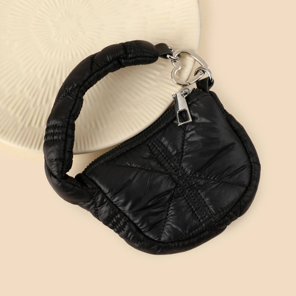 Mini Quilted Puff Bag Charm : C-BG-0091-BK