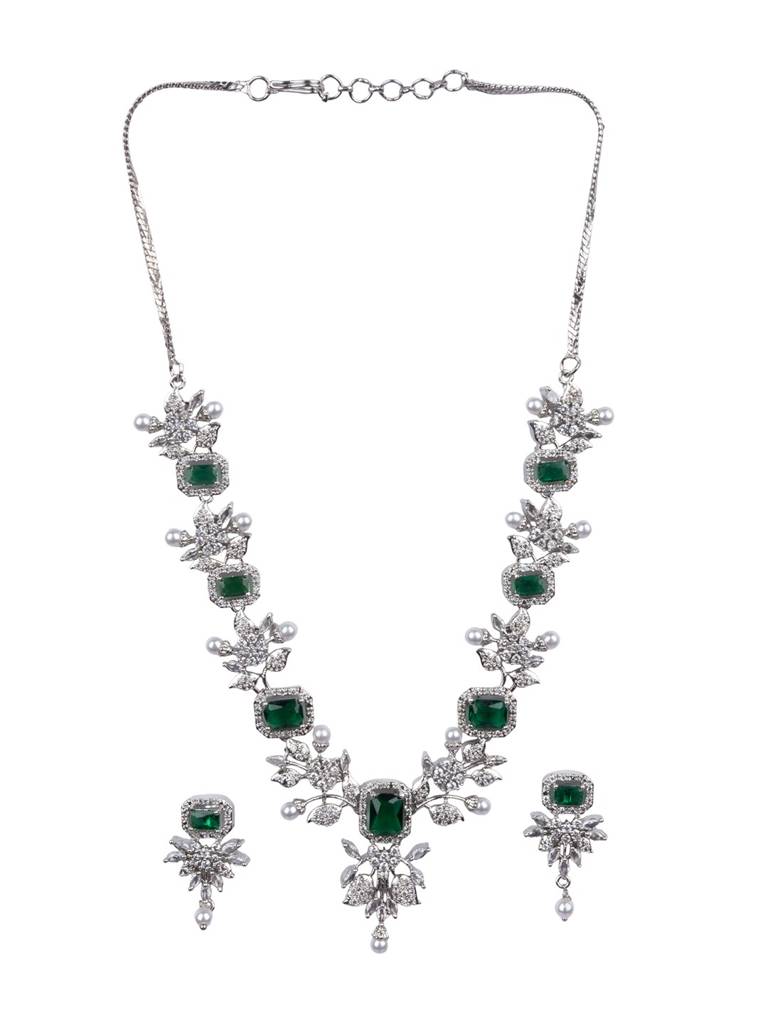 Statement Necklace Set : AD151GREEN