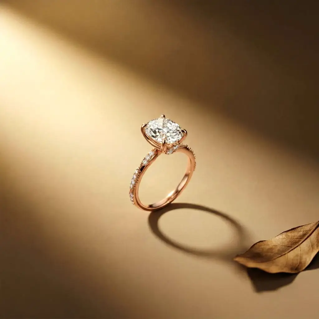 2.75Ct Moissanite Oval Solitaire Pavã© Ring : ZLM10026R-10N