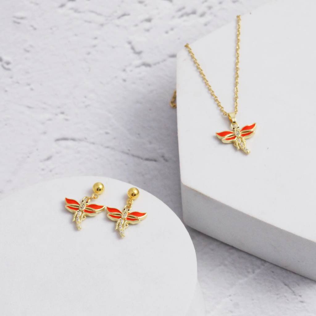 Sweet Hurricane Earrings And Necklace Set : EN21496