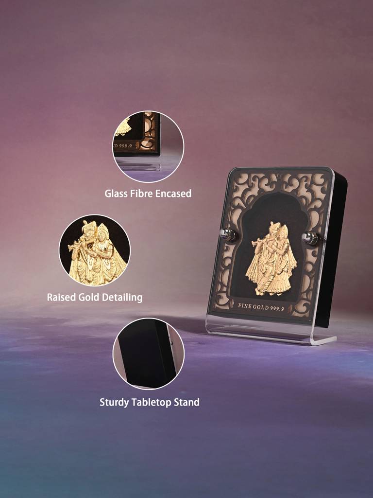 Radha Krishna 24K Gold Foil Frame : EBGFT377