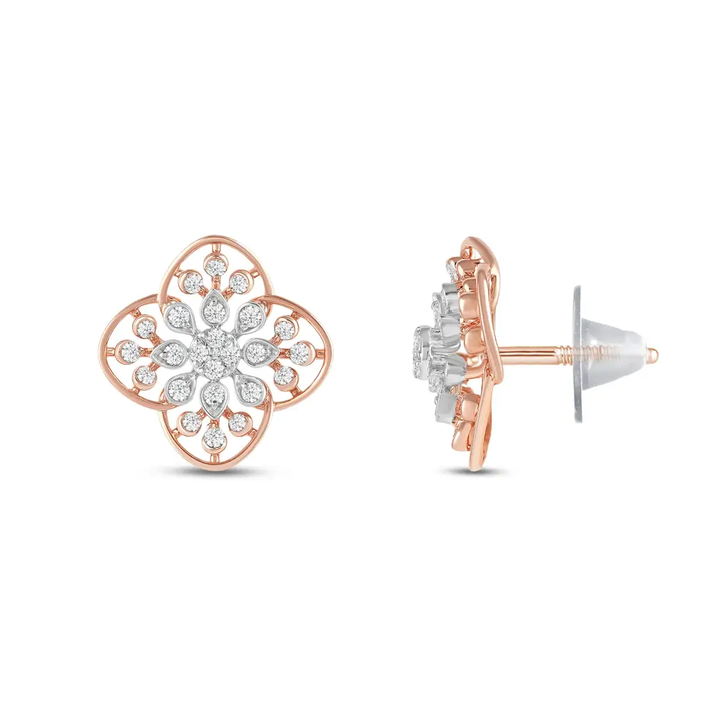 Avia Diamond Stud Earrings : ER1285_18K_PG