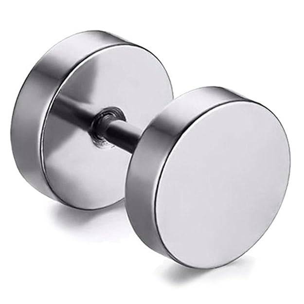 10 Mm Stainless Steel Silver Stud Earrings For Men Boys : PX9ME07S-S