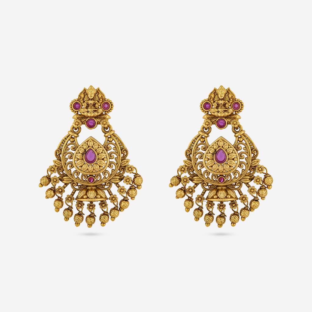 Ruby Gold - Plated Festive Antique Earring - 460571 : 460571