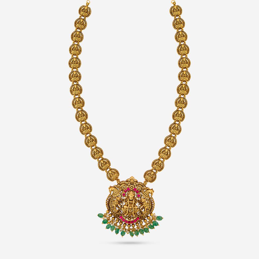Ruby-Green Gold - Plated Bridesmaid Antique Necklace - 467538 : 467538