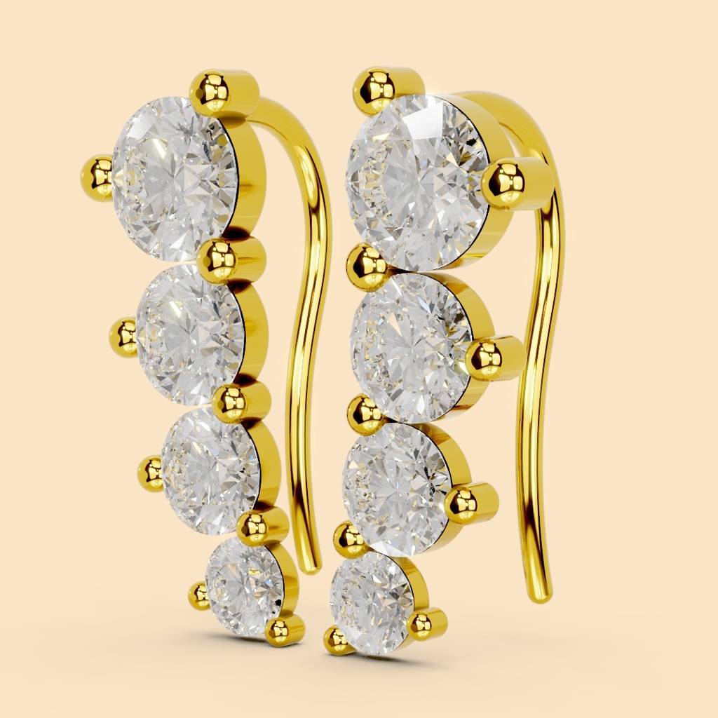 22K Gold Vermeil |Rivet Earcuff | Pure Silver With The Thickest Gold Layer : TSER-RIV-22K-70083