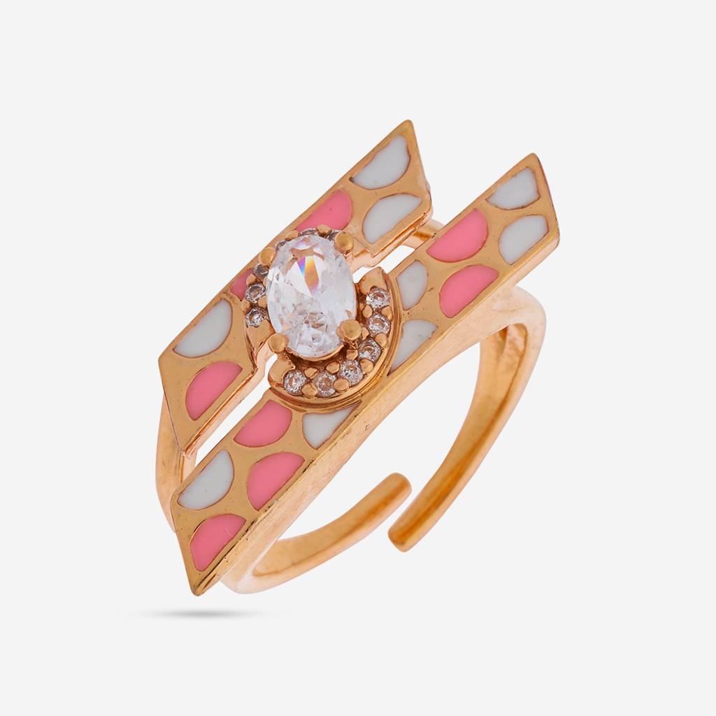 Plated Party Wear Zircon Finger Ring - 448618 : 448619